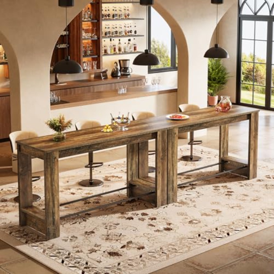 Home Bar And Counter - Conjunto de 2 Mesas de Bar