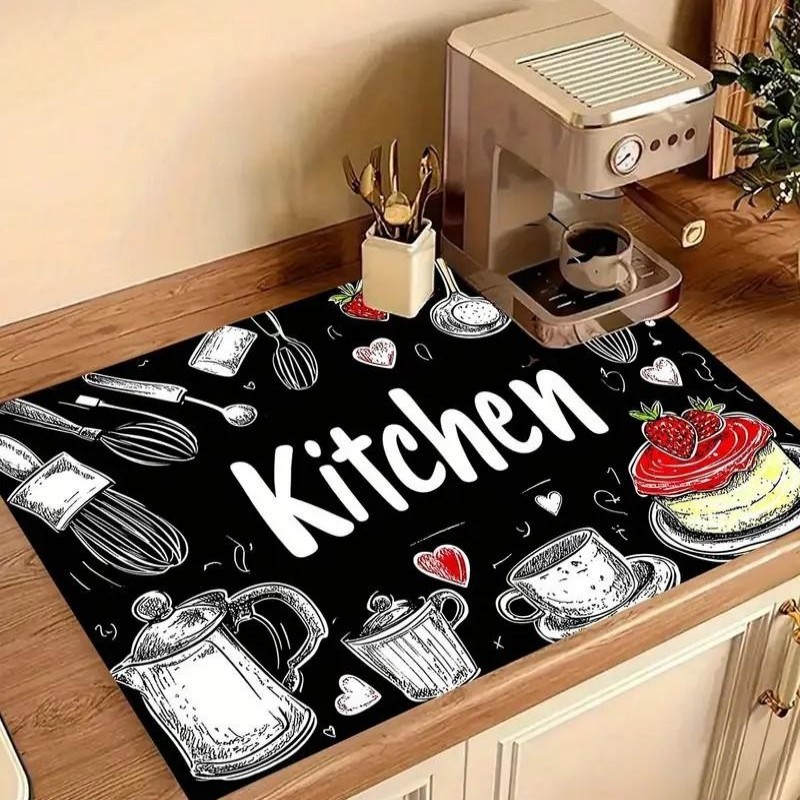 Bar Mat Rubber - Cozinha super absorvente esteira de drenagem