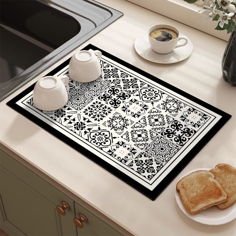 Bar Mat Rubber - Tapete de drenagem absorvente com padrão