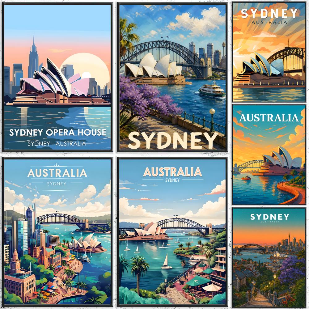 Home Bar Sydney - Pôster de Arte de Viagem de