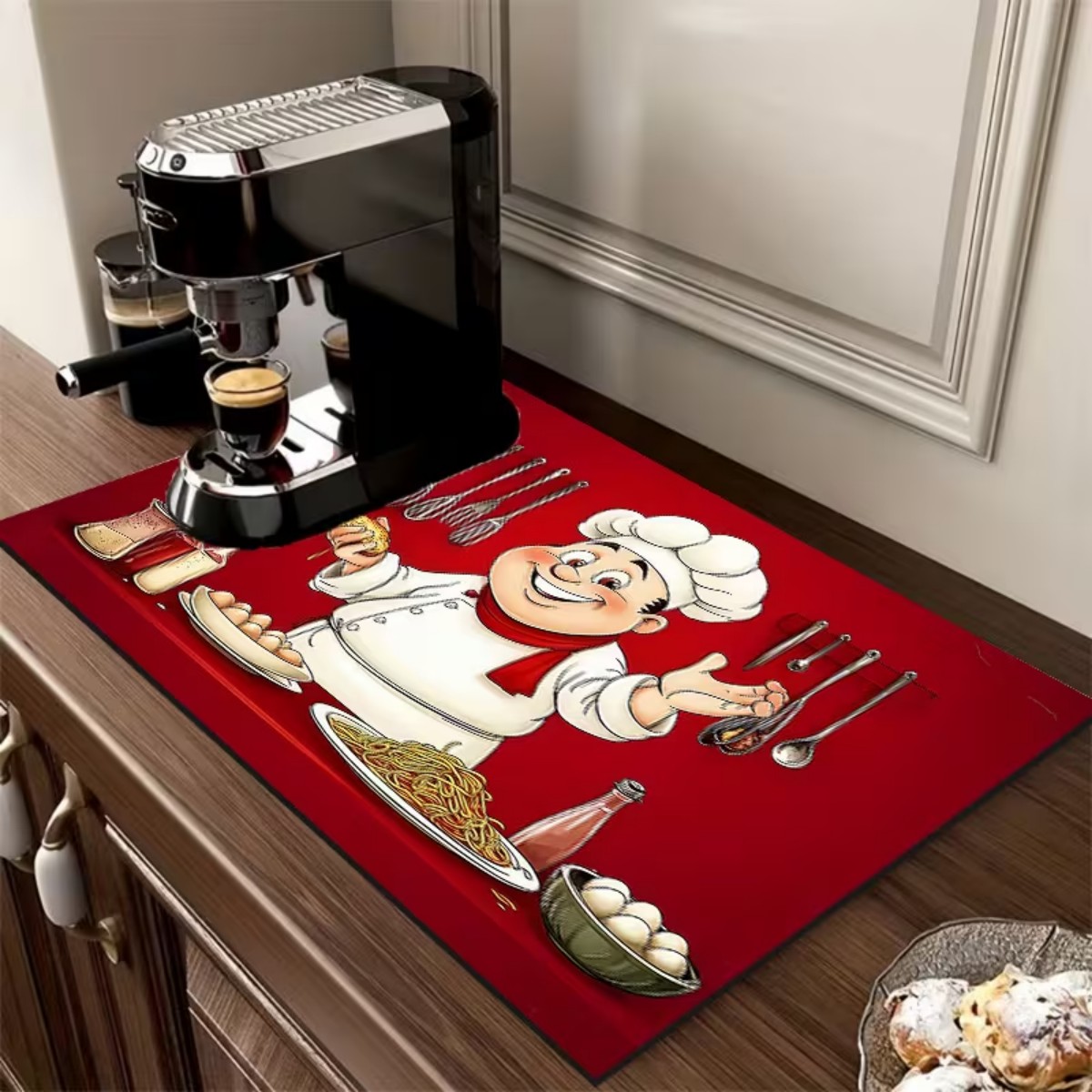 Bar Mat Rubber - Tapete de Cozinha Quadrado com Base