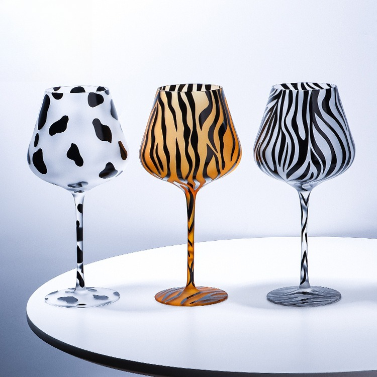 Highball Glass Set - Criativo pintado tigre leopardo highball vidro