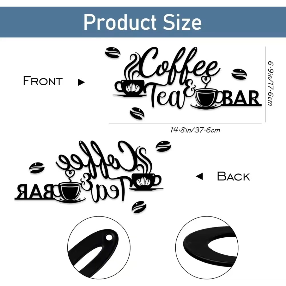 Sinal de metal para bar de caf - Home Bar And Coffee avaliação e preço